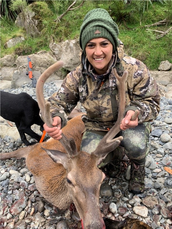 Harriet Shoots First Deer from Jet Boat_AwaJets News.jpg